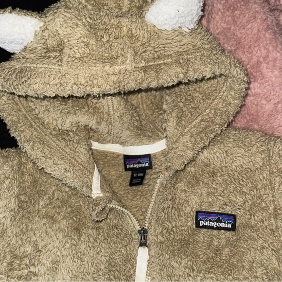 Patagonia Infant Fleece Bunting in Tan and Pink Size 6/12 and 12/18 months - Picture 3 of 10